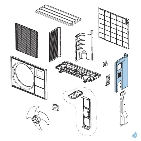 Façade Droite pour unité extérieure Atlantic Fujitsu Réf. 898691