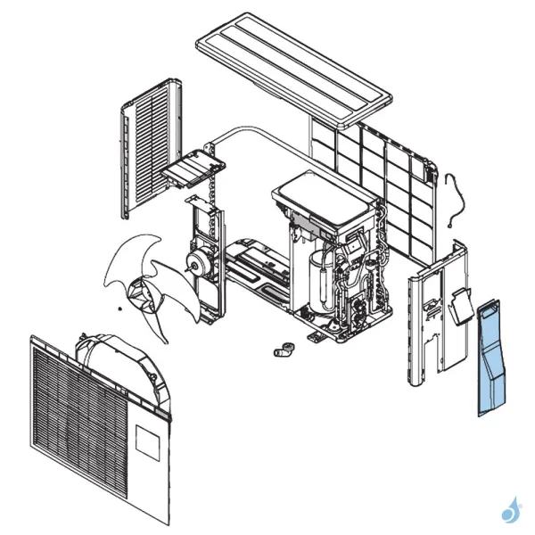 Cache Bornier pour unité extérieure Atlantic Fujitsu Réf. 897252