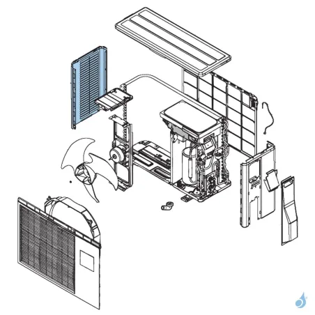 Façade Gauche pour unité extérieure Atlantic Fujitsu Réf. 897290