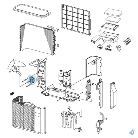 Moteur Ventilation pour unité extérieure Atlantic Fujitsu Réf. 897305