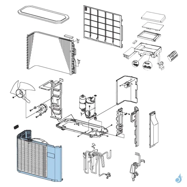 Façade Avant pour unité extérieure Atlantic Fujitsu Réf. 891627