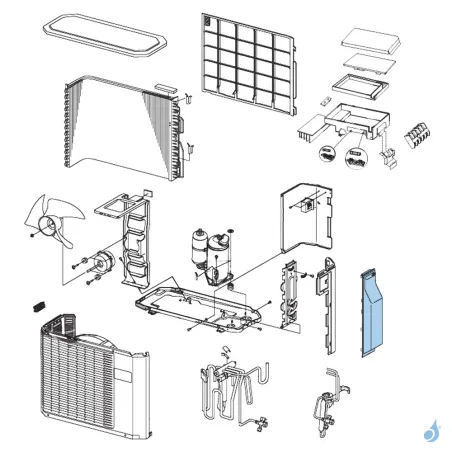 Cache Bornier pour unité extérieure Atlantic Fujitsu Réf. 897253