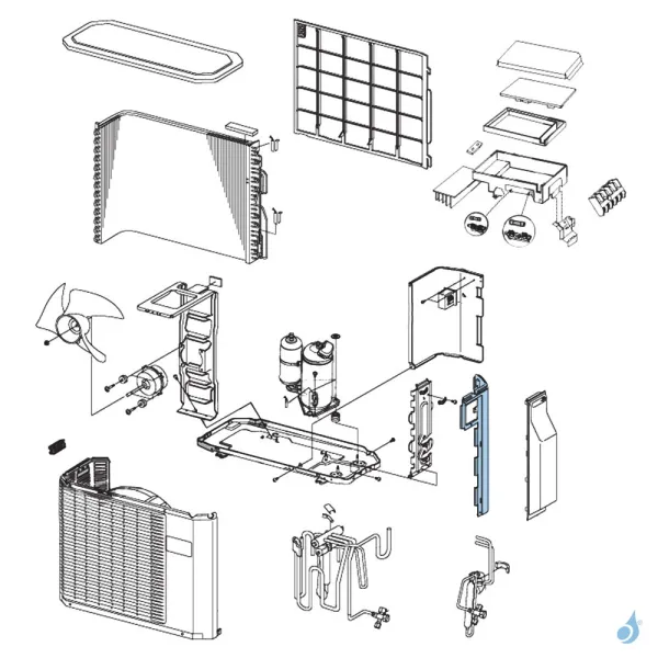 Façade Droite pour unité extérieure Atlantic Fujitsu Réf. 897288