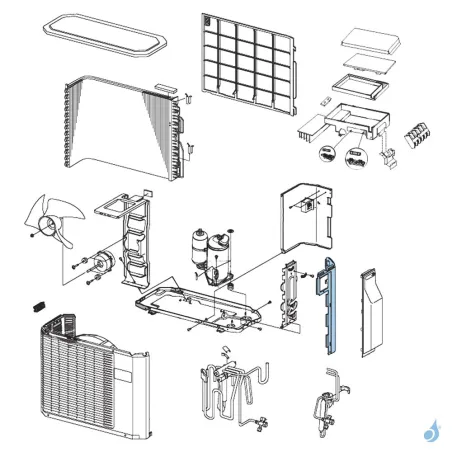 Façade Droite pour unité extérieure Atlantic Fujitsu Réf. 897288