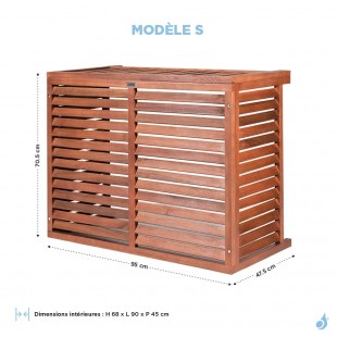 Cache climatiseur extérieur avec fond en bois exotique livraison 72H