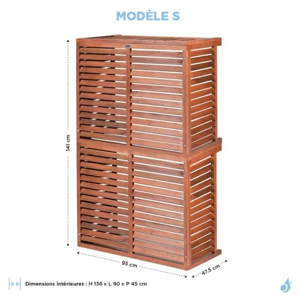 Cache climatisation modèle double en Bois Exotique
