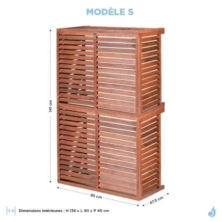 Cache climatisation modèle double en Bois Exotique