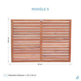 Face arrière seule pour cache climatisation en bois exotique 2