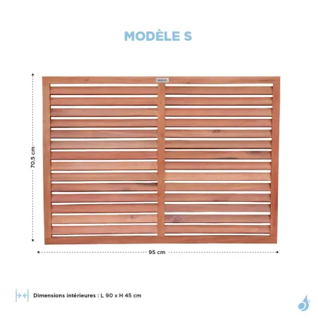 Face dos pour cache climatiseur en bois exotique livraison en 72H