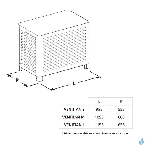 Cache climatisation OUTSTEEL Modèle Complet Vénitian RAL 9001