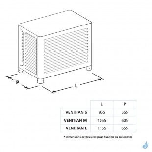 Cache climatisation OUTSTEEL Modèle Complet Vénitian RAL 7016