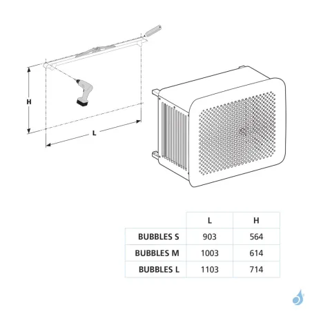 Cache climatisation OUTSTEEL Modèle Mural Bubbles RAL 9005