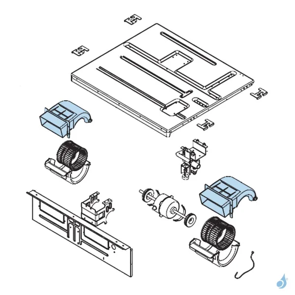 Enveloppe Turbine Haute pour climatisation gainable Atlantic Fujitsu Réf. 898599