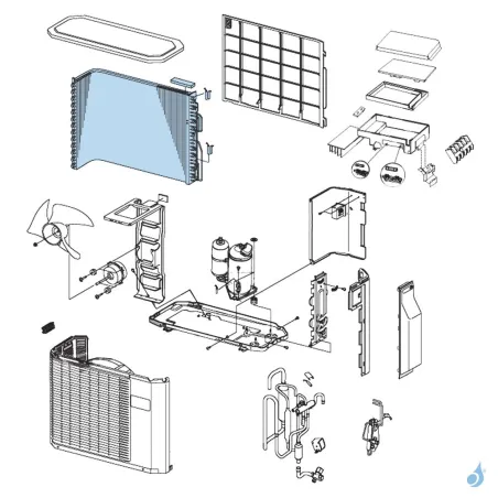 Condenseur Complet & Détendeur pour unité extérieure Atlantic Fujitsu Réf. 898838
