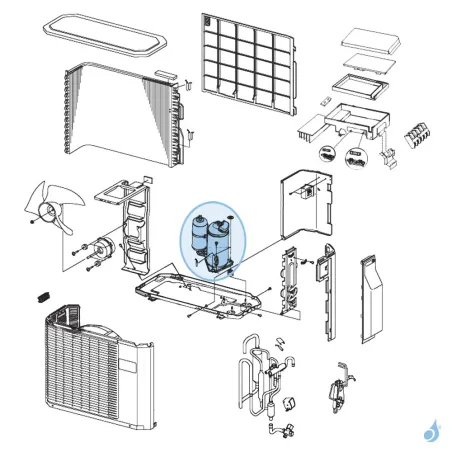 Compresseur pour unité extérieure Atlantic Fujitsu Réf. 897257