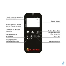 Télécommande pour poêle à granulés Jolly Mec JM Réf : TLC/10 2