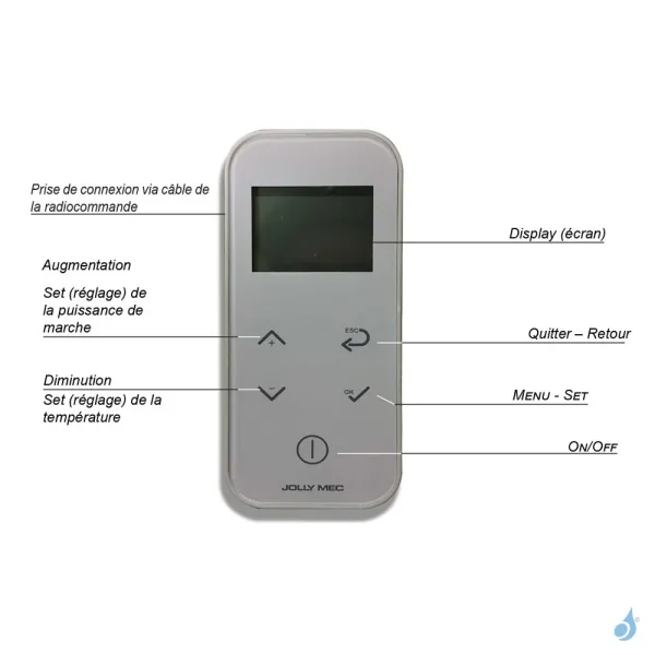 Télécommande pour poêle à granulés Jolly Mec JM Réf : TLC/12