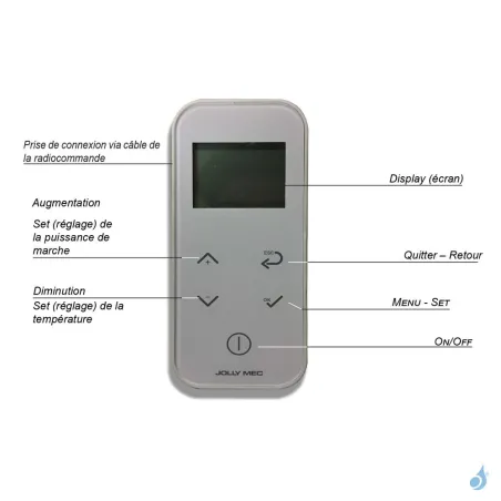 Télécommande pour poêle à granulés Jolly Mec JM Réf : TLC/12