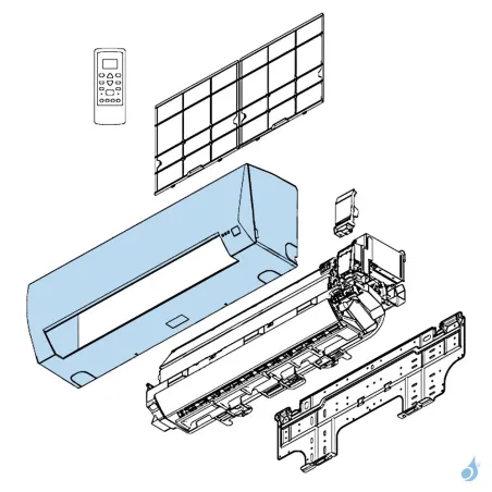 Corps Avant Complet pour climatisation Atlantic Fujitsu LLCE Réf. 897520