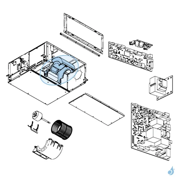 Enveloppe Turbine A pour climatisation gainable Atlantic Fujitsu Réf. 897159