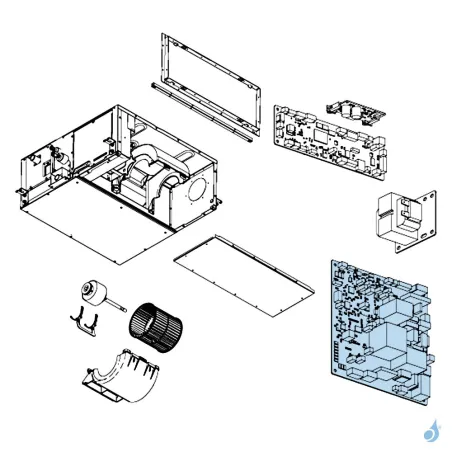 Platine Alimentation pour climatisation gainable Atlantic Fujitsu Réf. 897204