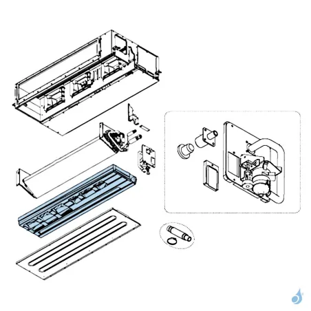 Bac à Condensats pour climatisation gainable Atlantic Fujitsu Réf. 897162