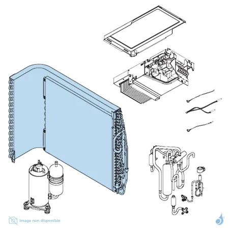 Condenseur Complet pour unité extérieure Atlantic Fujitsu Réf. 897052