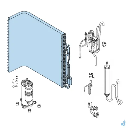 Condenseur Complet pour unité extérieure Atlantic Fujitsu Réf. 898968