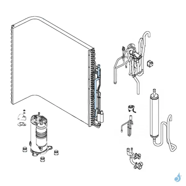 Circuit Frigo Entrée Condenseur pour unité extérieure Atlantic Fujitsu Réf. 898646