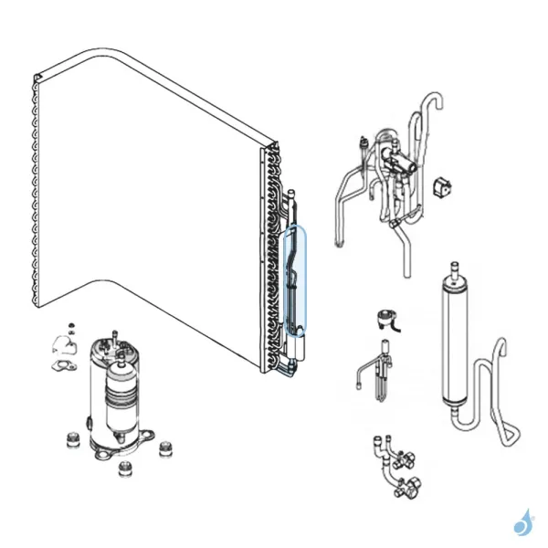 Circuit Frigo Sortie Condenseur pour unité extérieure Atlantic Fujitsu Réf. 898969