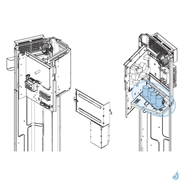 Platine Condensateur pour unité extérieure Atlantic Fujitsu AOYG45/54LBTA Réf. 897139