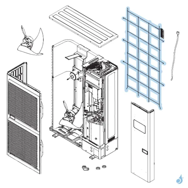Grille de protection condenseur pour unité extérieure Atlantic Fujitsu Réf. 898659