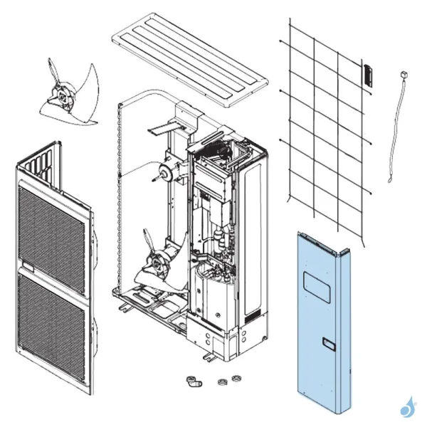 Façade Avant Droite pour unité extérieure Atlantic Fujitsu Réf. 898657