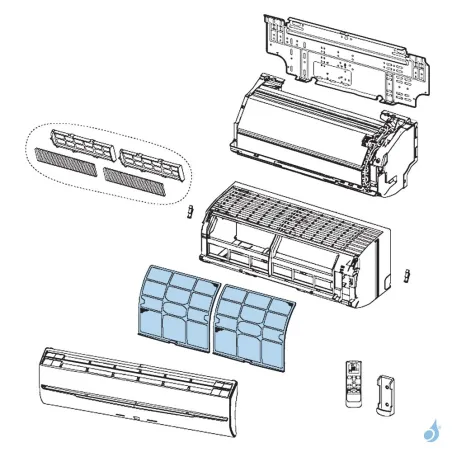 Filtre pour climatisation murale Atlantic Fujitsu Réf. 891014