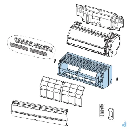 Corps Avant pour climatisation murale Atlantic Fujitsu Réf. 891250