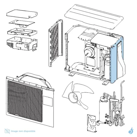 Façade Droite pour unité extérieure Atlantic Fujitsu AOYR07/09LCC Réf. 891602
