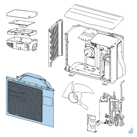 Façade Avant pour unité extérieure Atlantic Fujitsu AOYR07/09LCC LGC Réf. 898180