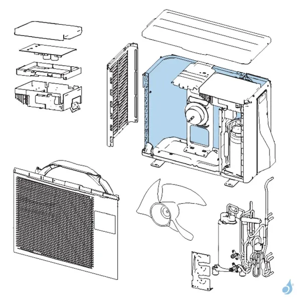 Condenseur pour unité extérieure Atlantic Fujitsu AOYR07/09LCC Réf. 891609
