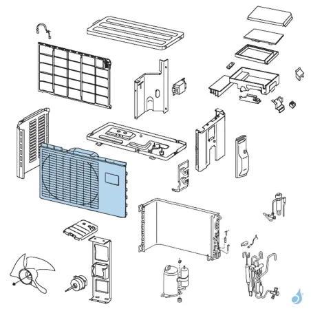 Façade Avant pour unité extérieure Atlantic Fujitsu Réf. 897280