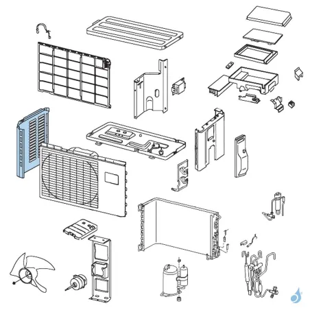 Façade Gauche pour unité extérieure Atlantic Fujitsu Réf. 891540