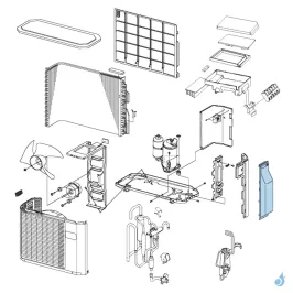 Cache Bornier pour unité extérieure Atlantic Fujitsu Réf. 890720 2