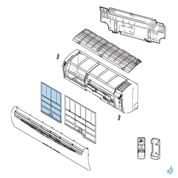 Filtre Gauche pour climatisation murale Atlantic Fujitsu LDC Réf. 891531