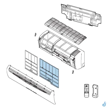 Filtre Droit pour climatisation murale Atlantic Fujitsu LDC Réf. 891532