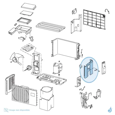 Façade Droite pour unité extérieure Atlantic Fujitsu AOYS09/12LDC Réf. 891539