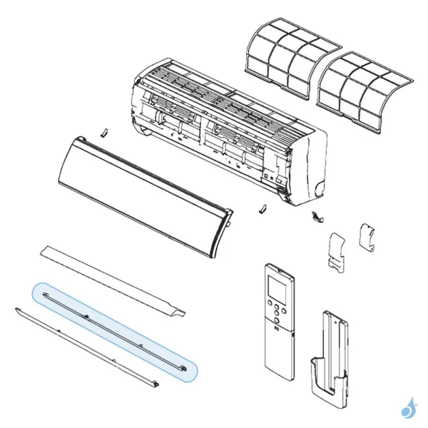 Volet Bas pour climatisation murale Atlantic Fujitsu LECA Réf. 898178