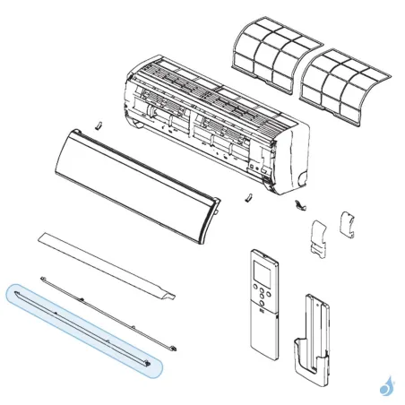 Volet Haut pour climatisation murale Atlantic Fujitsu LECA Réf. 898179