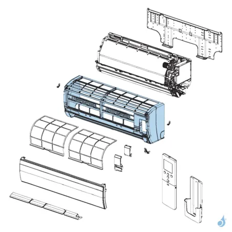 Corps Avant pour climatisation Atlantic Fujitsu LJCA LECA Réf. 898533