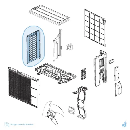 Façade Gauche pour unité extérieure Atlantic Fujitsu Réf. 898442