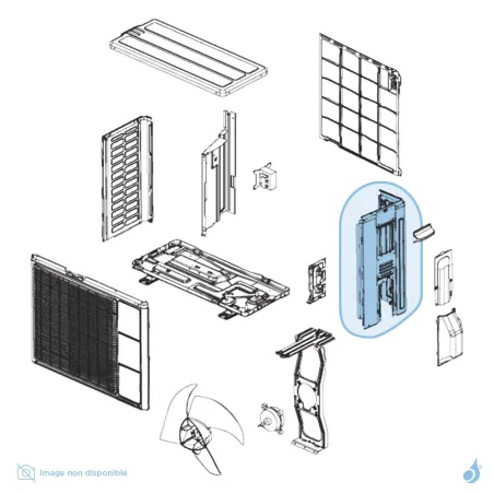 Façade Latérale Droite pour unité extérieure Atlantic Fujitsu Réf. 898447