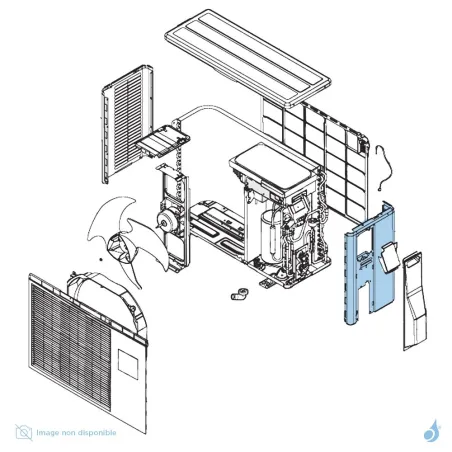 Façade Droite pour unité extérieure Atlantic Fujitsu AOYV09/12LAC Réf. 897286